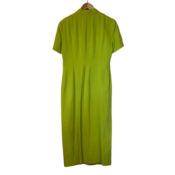 House of Fraser Collection 100% Silk Size 14 Vintage 70s Long Green Shirt Dress - Picture 6 of 8